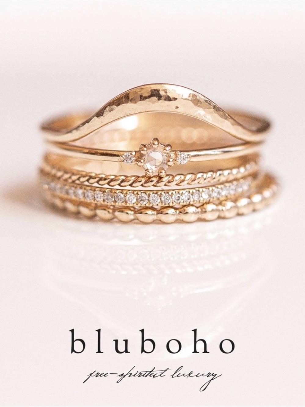 bluboho 10k Gold Abacus (Bubble) Stacking Ring